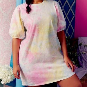 ELOQUII Plus Size tie dye t-shirt dress